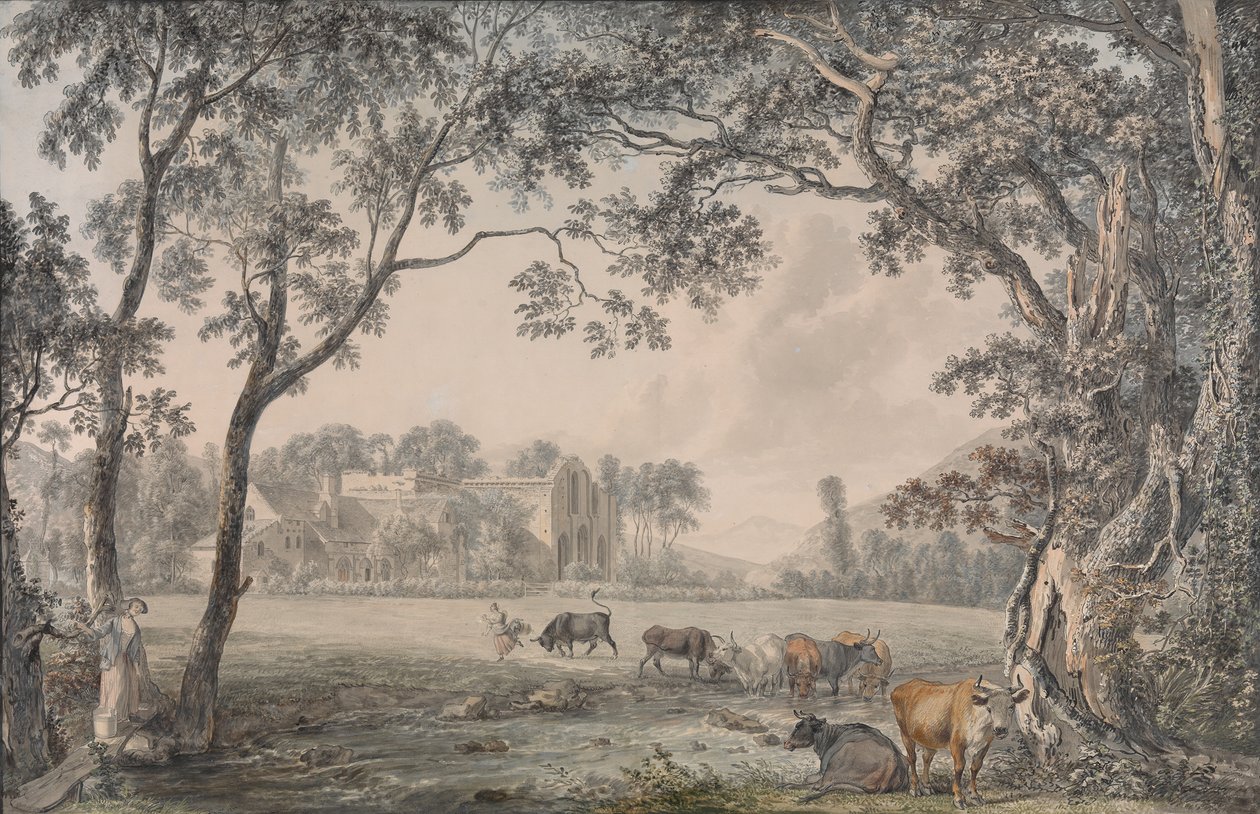 वैली क्रॉस एबे, डेनबिशशायर, 1770-79। द्वारा पॉल सैंडबी