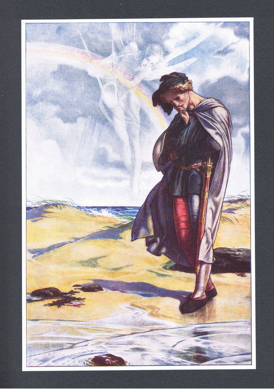 पीली रेत पर आओ, The Tempest, 1908 से चित्रण द्वारा पॉल विन्सेंट वुड्रॉफ़