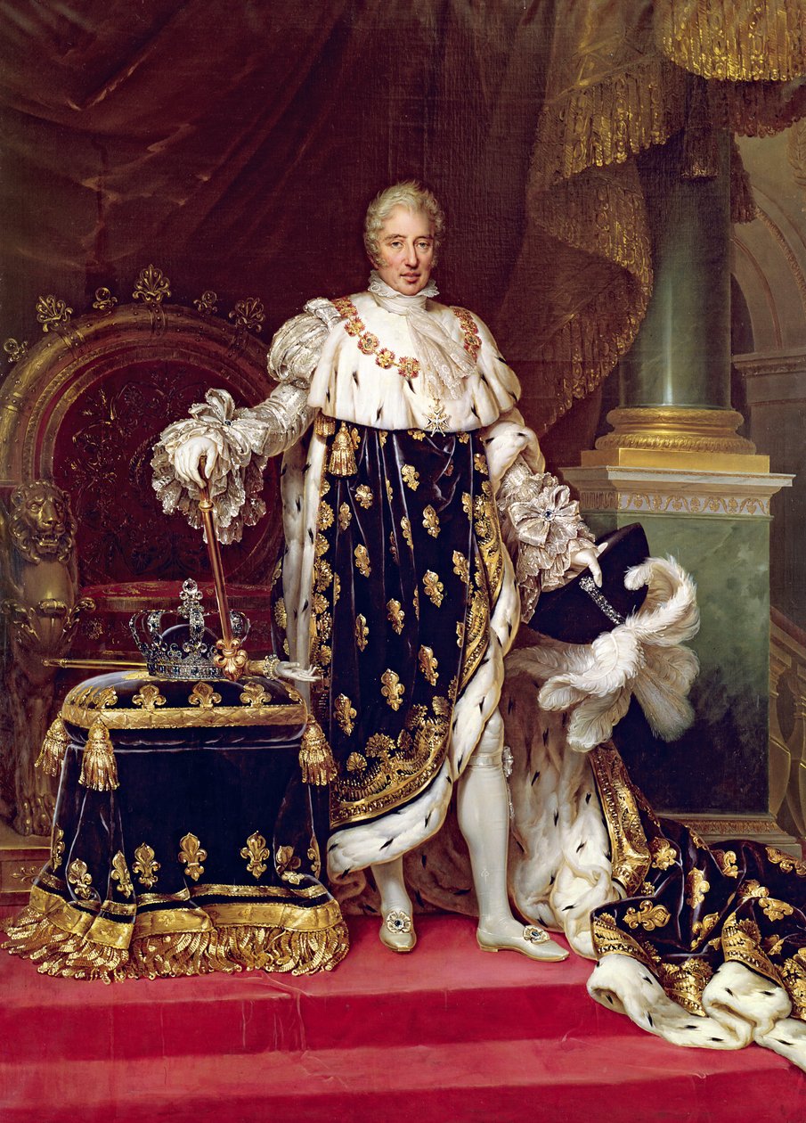पोर्टो ऑफ चार्ल्स एक्स (1757-1836) कोरोनेशन रॉब्स में, 1827 द्वारा पॉलिन जीन बैप्टिस्ट गुएरिन