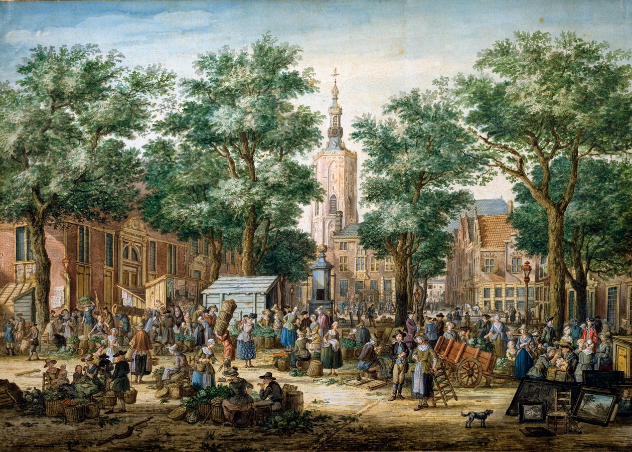 हेग में बिग ग्रीन मार्केट, 1769 द्वारा पॉलस कॉन्स्टेंटिज़न ला फ़ार्ग