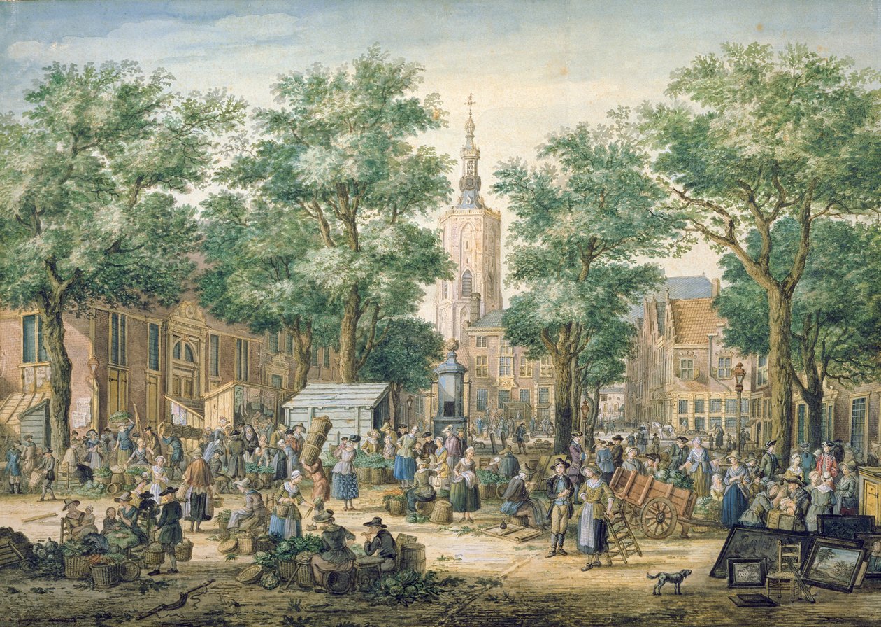 हेग में बाजार, 1769 द्वारा पॉलस कॉन्स्टेंटिज़न ला फ़ार्ग