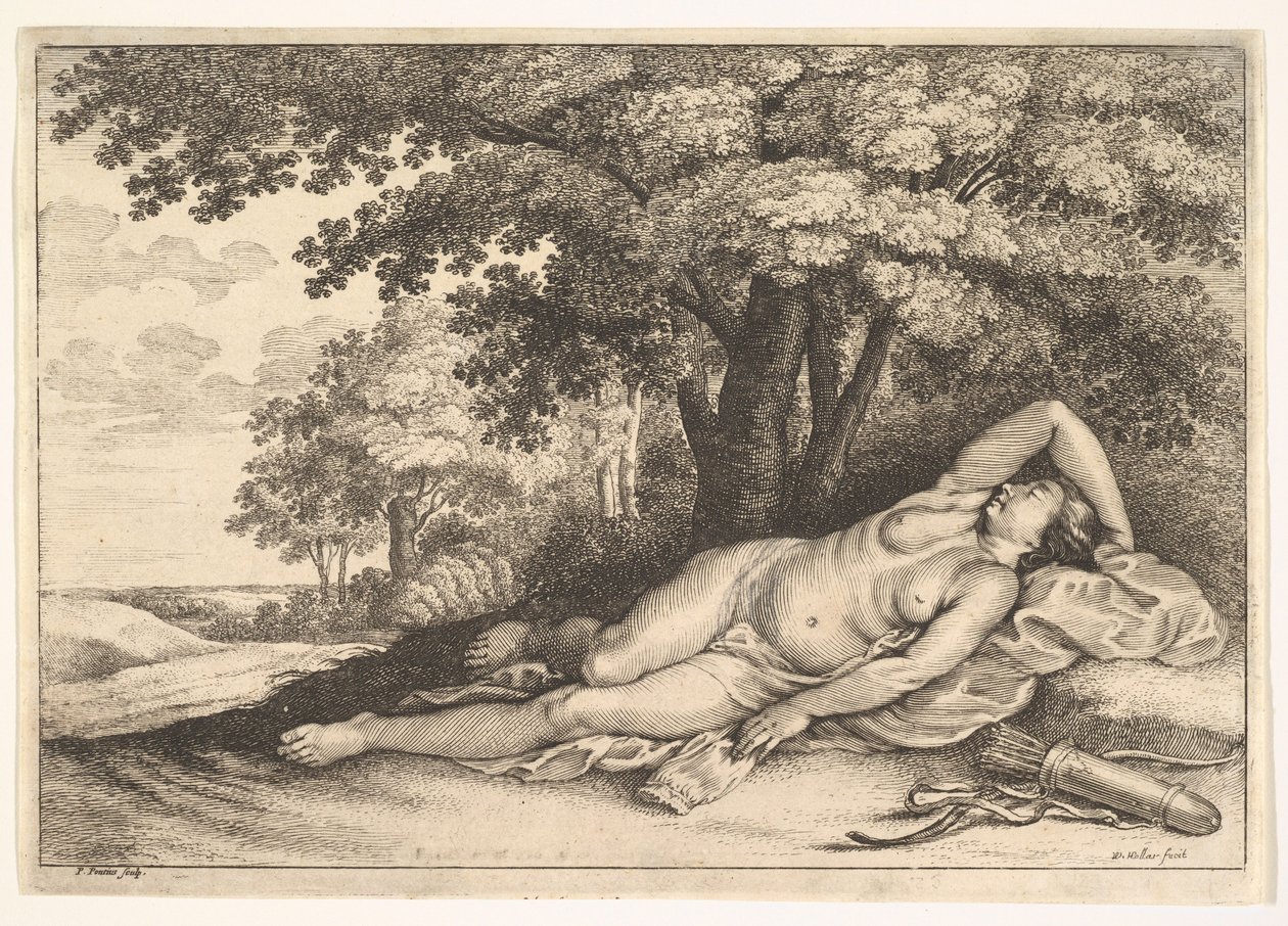 स्लीपिंग हंट्रेस, 1625-77। द्वारा पॉल पॉटर