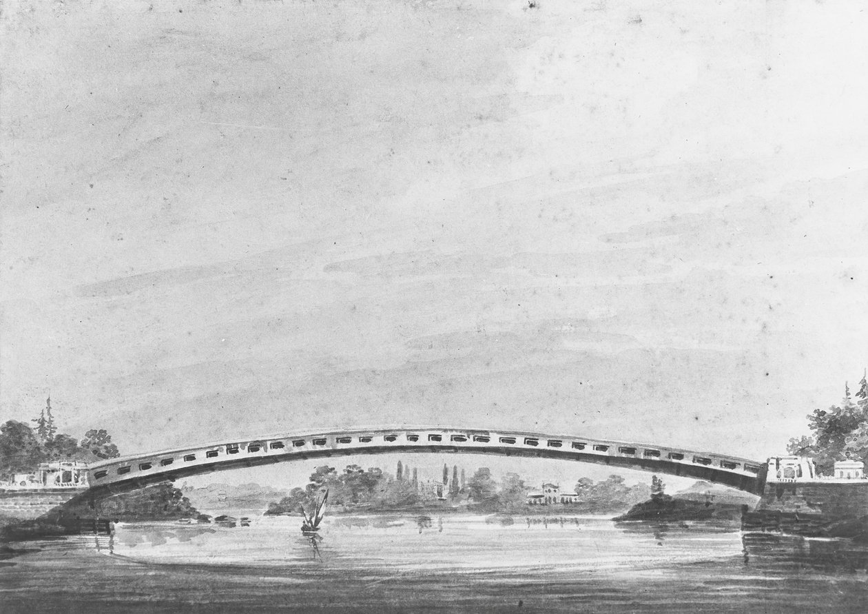 शूइलकिल, फिलाडेल्फिया पर ऊपरी पुल - पृष्ठभूमि में लेमन हिल, 1811-सीए। 1813. द्वारा पावेल पेट्रोविक स्विनिन