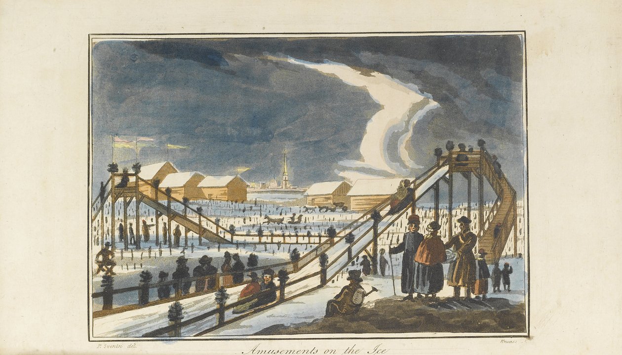 बर्फ पर मनोरंजन, 1813 द्वारा पावेल पेत्रोविच स्विनिन