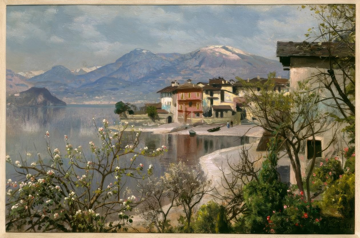 कोमो झील पर वसंत द्वारा पेडर मोनस्टेड