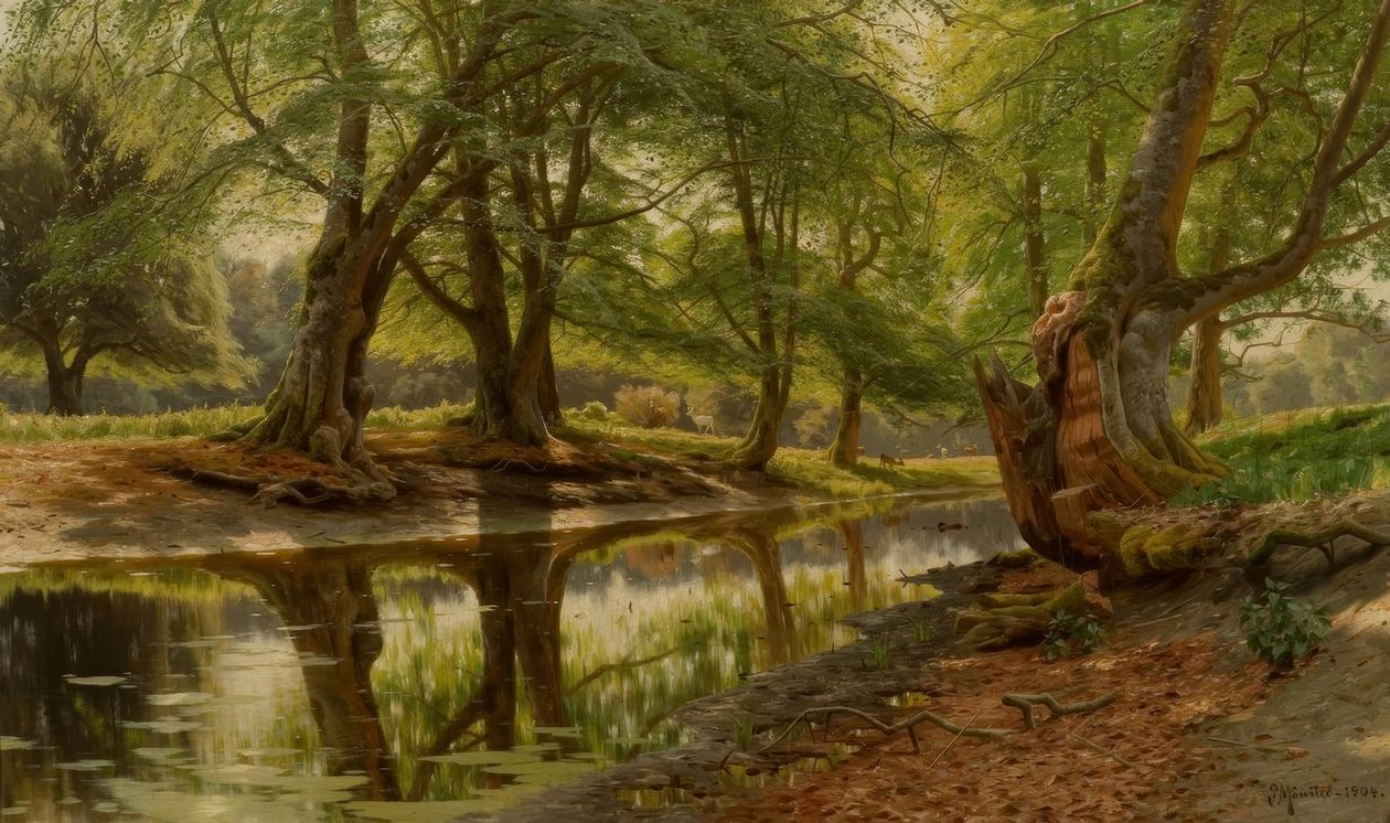 P.Mönsted, Waldbach में वसंत का दिन द्वारा पेडर मोनस्टेड