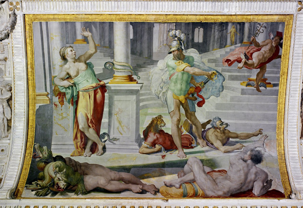 Ulysses और Circe, लगभग 1550 (फ्रेस्को) द्वारा पेलेग्रीनो टिबाल्दी
