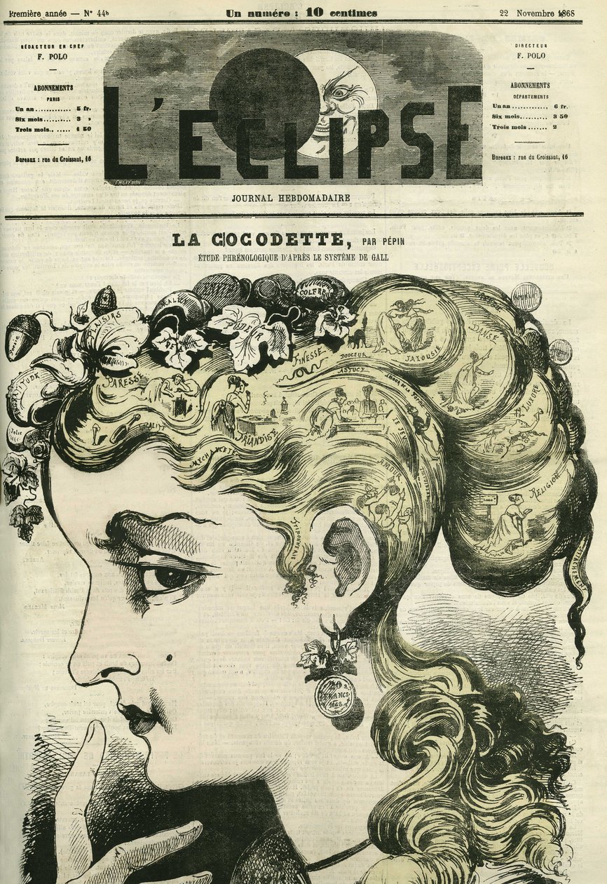 कोकोडेट, गैल सिस्टम से फ्रेनोलॉजी का एक अध्ययन। पेपिन द्वारा "" L'Eclipse" में कवर, 22 नवंबर द्वारा Pepin