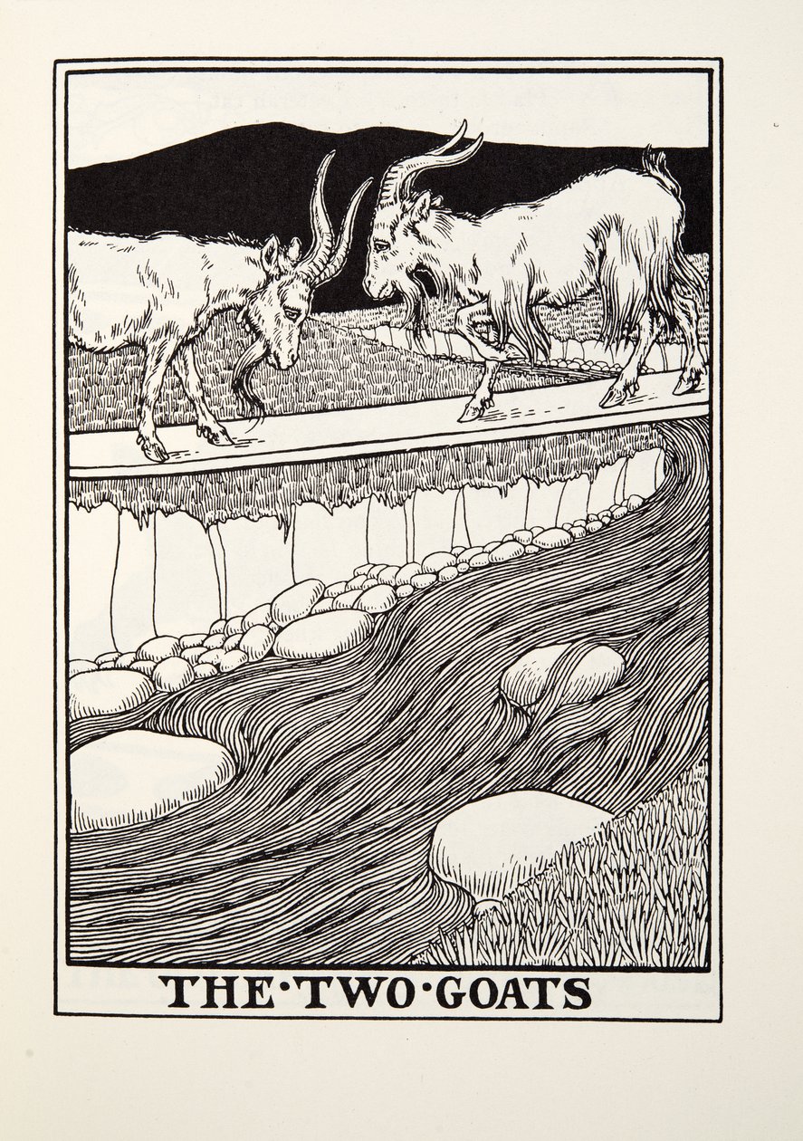 Fontaine Fables, पब से दो बकरियों,। 1905 द्वारा पर्सी जे बिलिंग्सहर्स्ट