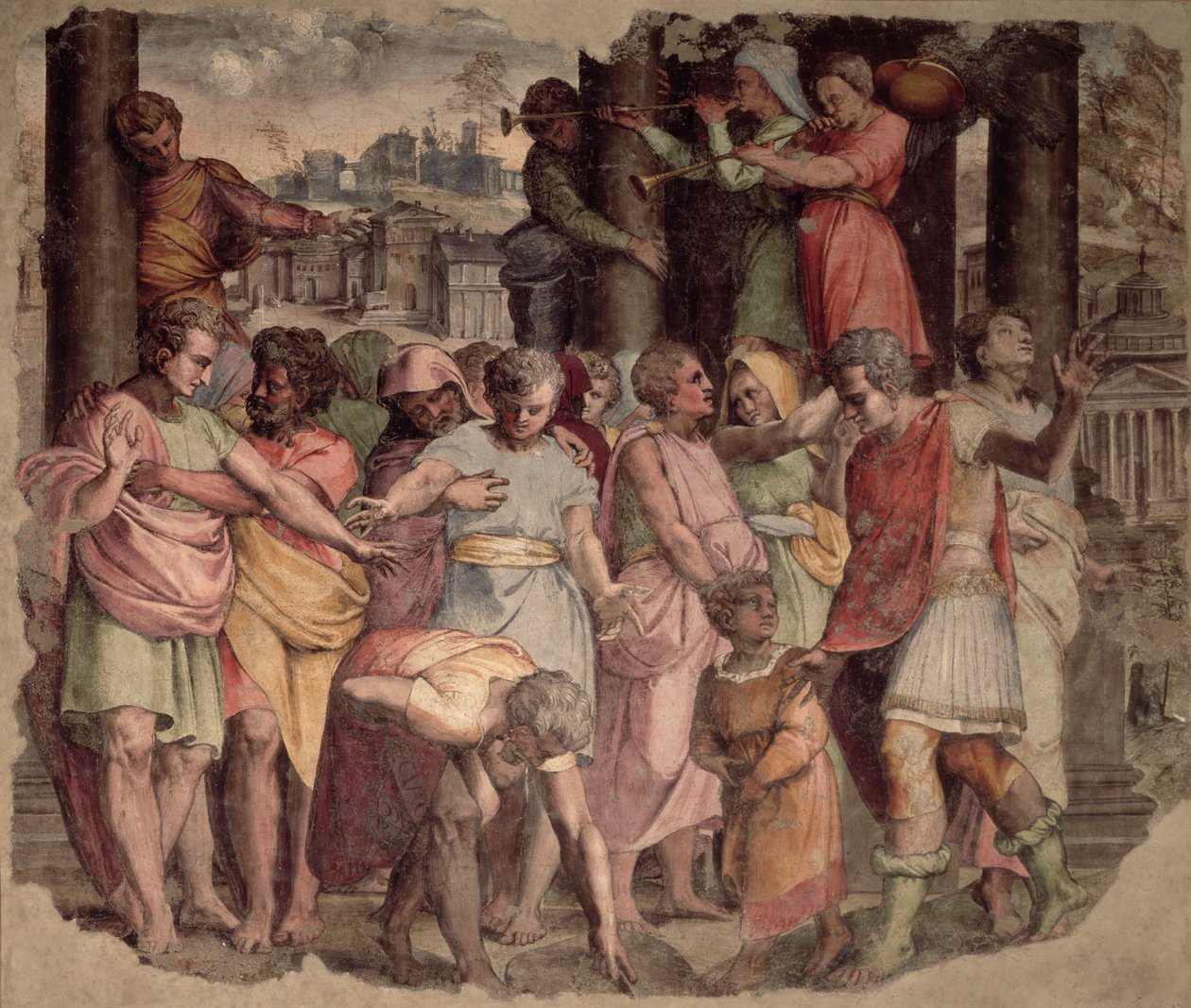 टरक्विनियस द प्राउड ने कैपिटल हिल पर बृहस्पति के मंदिर का पता लगाया, c.1525 द्वारा पेरिनो डेल वैगा