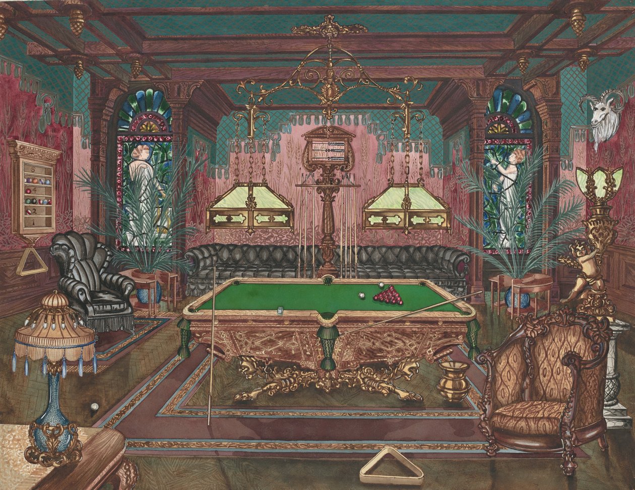 पूल रूम, 1890, 19351942। द्वारा पर्किन्स हार्नली