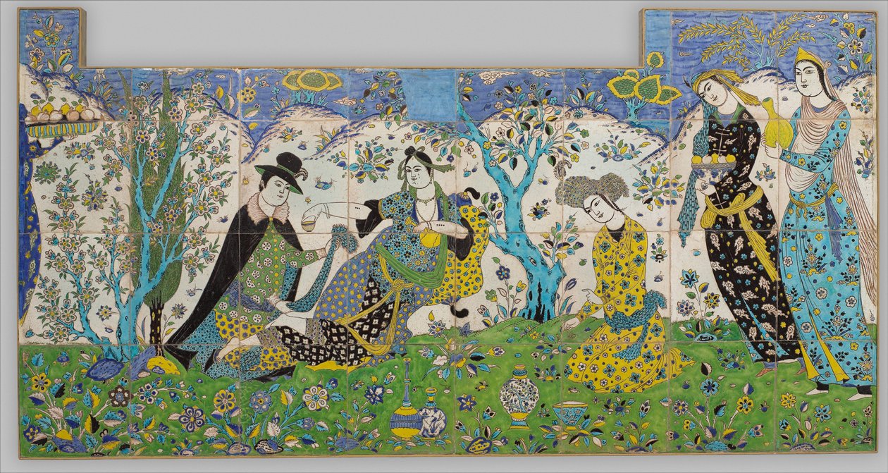 गार्डन गैदरिंग, 1640-50 द्वारा फारसी स्कूल