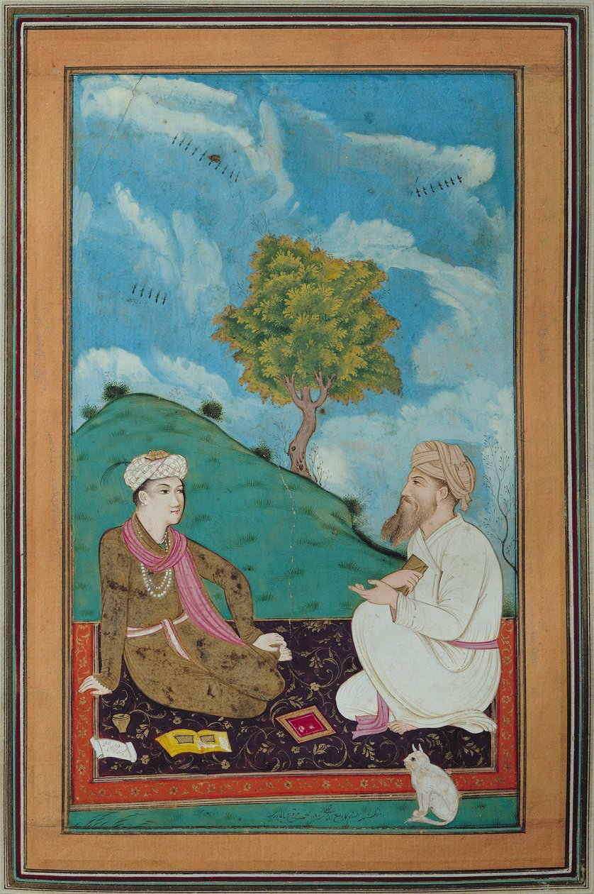 सुश्री D-181 fol.9 एक शिक्षक और उनके पुपिल, 1674 द्वारा फारसी स्कूल