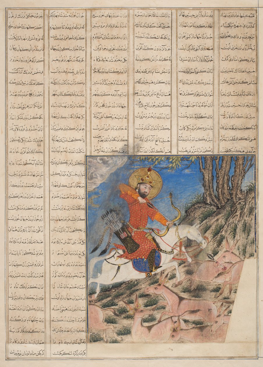 फिरदौसी का महान मंगोल शाहनामा, अबुल-कासिम मनूर फ़िरदावी द्वारा शाहनामा (किंग्स की पुस्तक) (c.934-c.1020) (कागज पर अपारदर्शी wc) द्वारा फारसी स्कूल