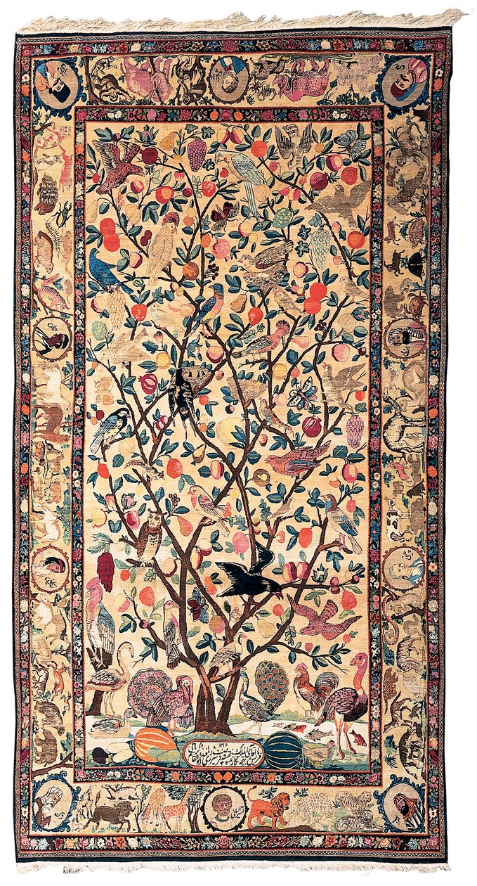 एक बढ़िया किरन गलीचा, 1898-99 द्वारा फारसी स्कूल
