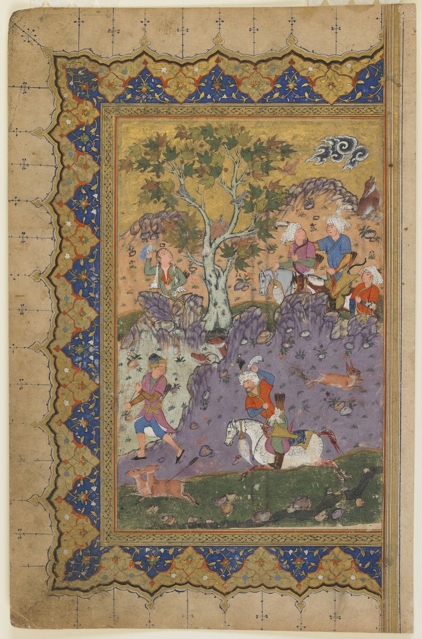 एक राजकुमार शिकार, c.1600 द्वारा फारसी स्कूल