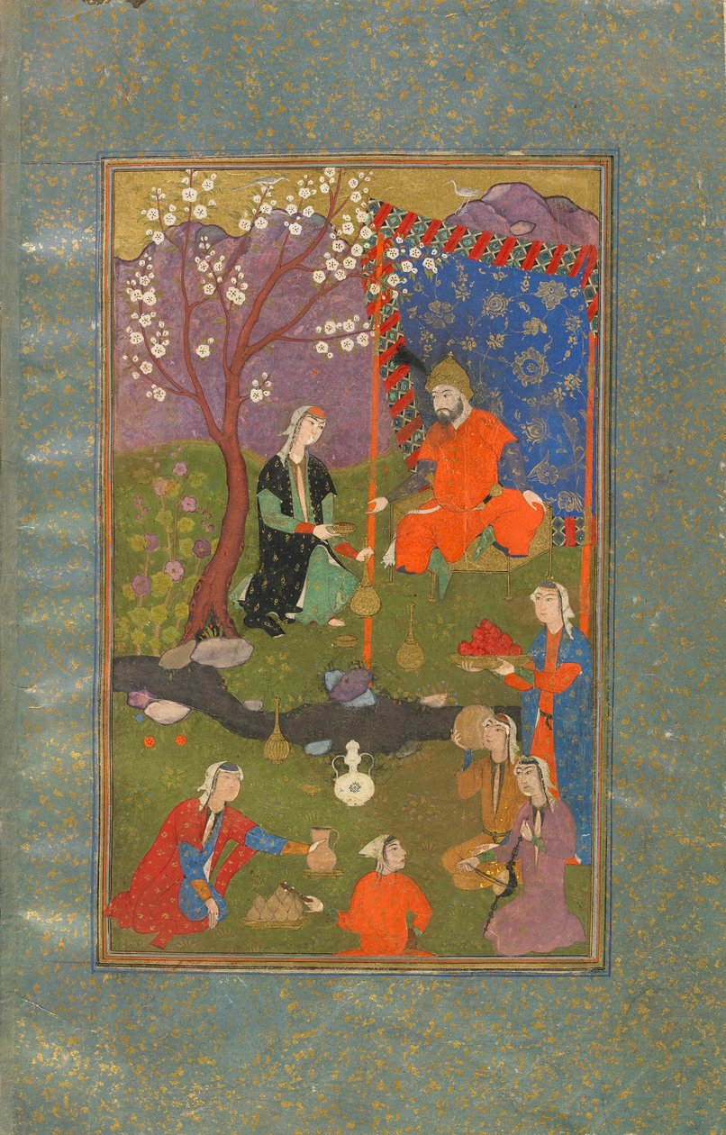 एक जमशेद यू खुर्शीद, ईरान, सफविद अवधि, c.1600 (कागज पर अपारदर्शी जल रंग, स्याही और सोना) से फोलियो द्वारा फारसी स्कूल