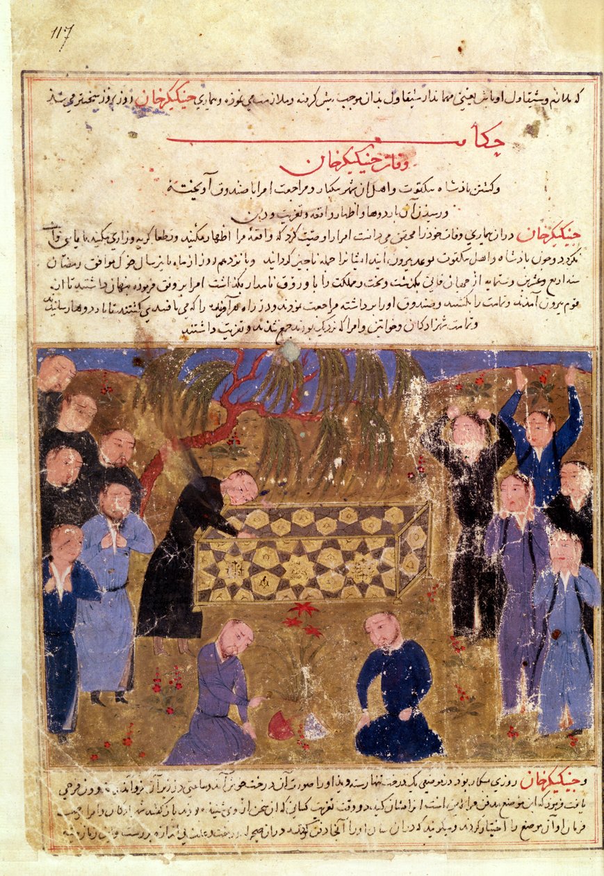 चंगेज खान का अंतिम संस्कार, c.1430 द्वारा फारसी स्कूल