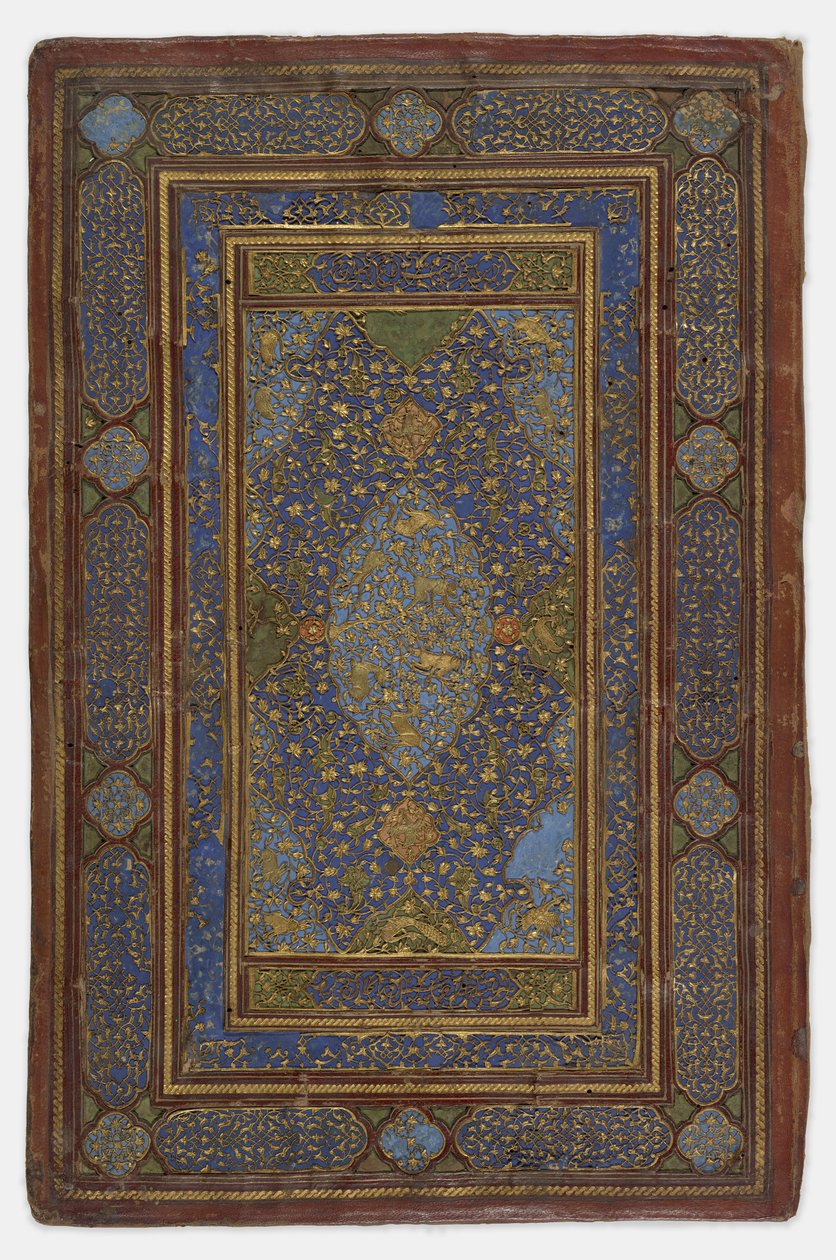 एक पुस्तक कवर के अंदर, 1500-30 द्वारा फारसी स्कूल