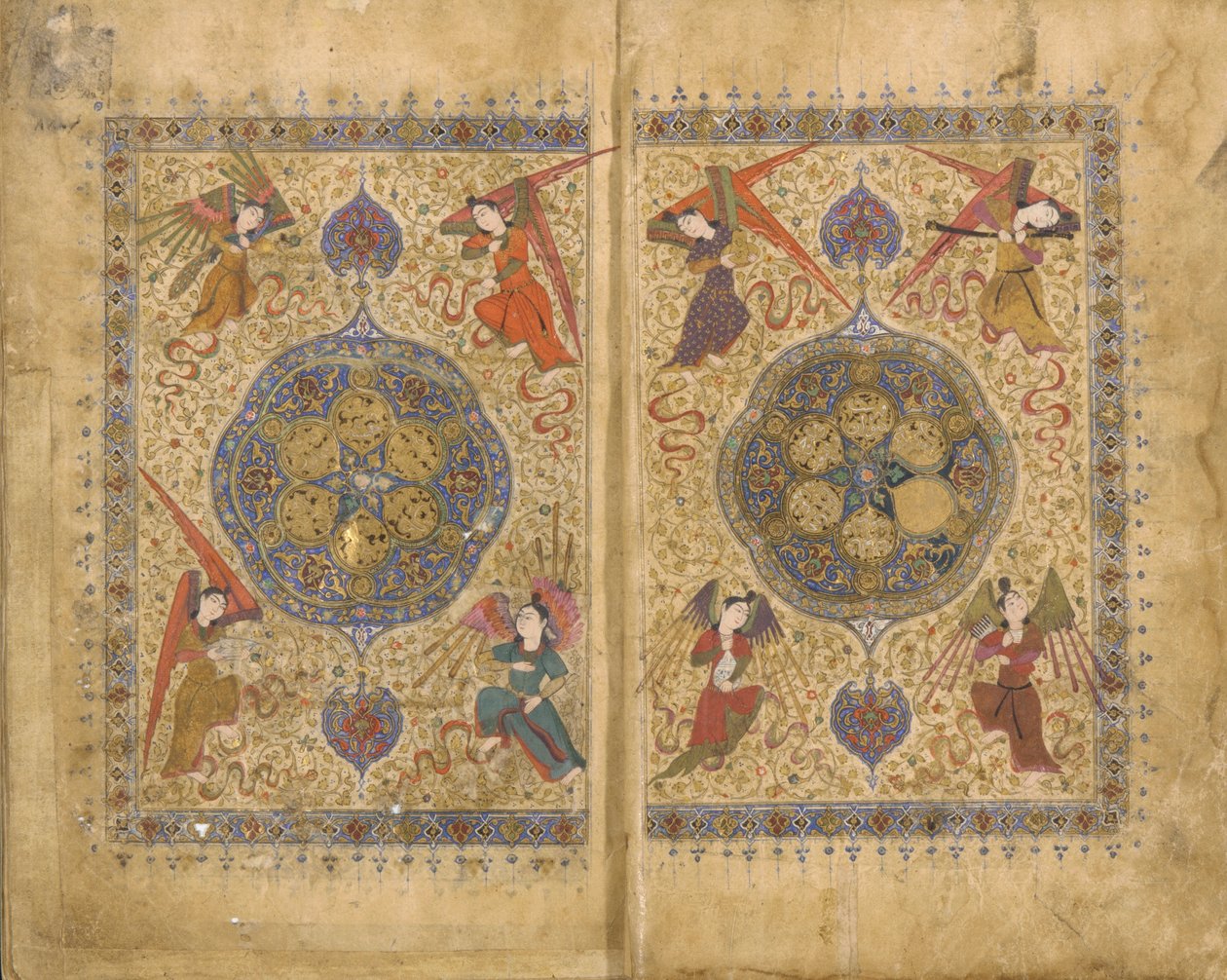 ख्वाजू किरमानी, शिराज, ईरान, तैमूर काल, 1437-38 (खसरा पानी के रंग, स्याही और कागज पर सोना) द्वारा खमसा (पंचक) द्वारा फारसी स्कूल