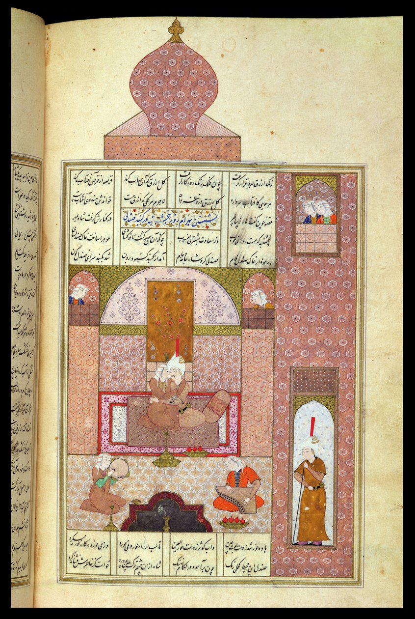 एलीस नेज़ामी (1140-1209) c.1550 (पेपर पर गौचे) द्वारा फारसी स्कूल