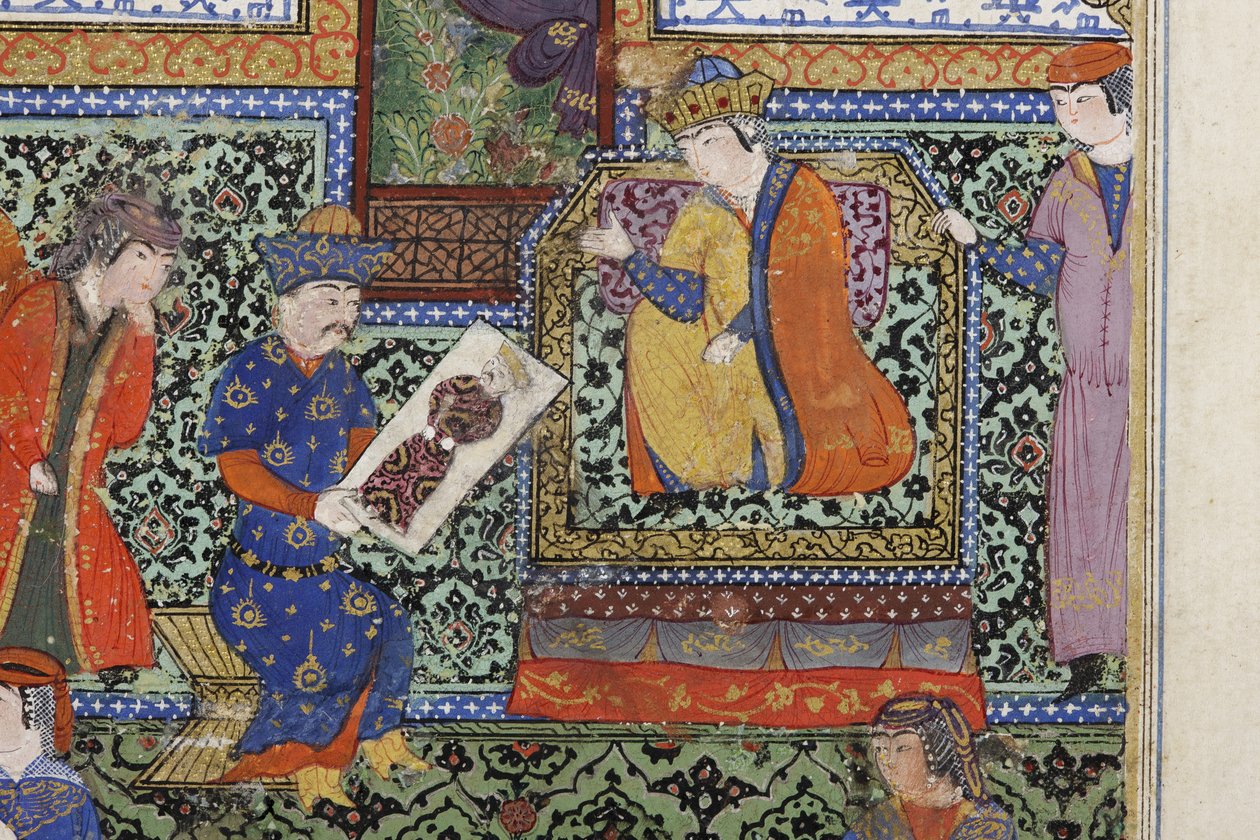 Nushabeh Eskandar का चित्र, c.1475 (कागज पर अपारदर्शी wc) द्वारा फारसी स्कूल
