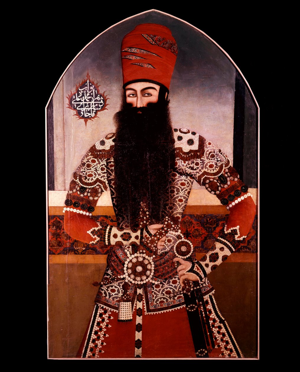 फ़ारसी कला: "" मोहम्मद अली शाह (मोहम्मद अली शाह काजर) का पोर्ट्रेट (1872-1925) बेनामी पेंटिंग। 19वीं सदी का निजी संग्रह द्वारा फारसी स्कूल