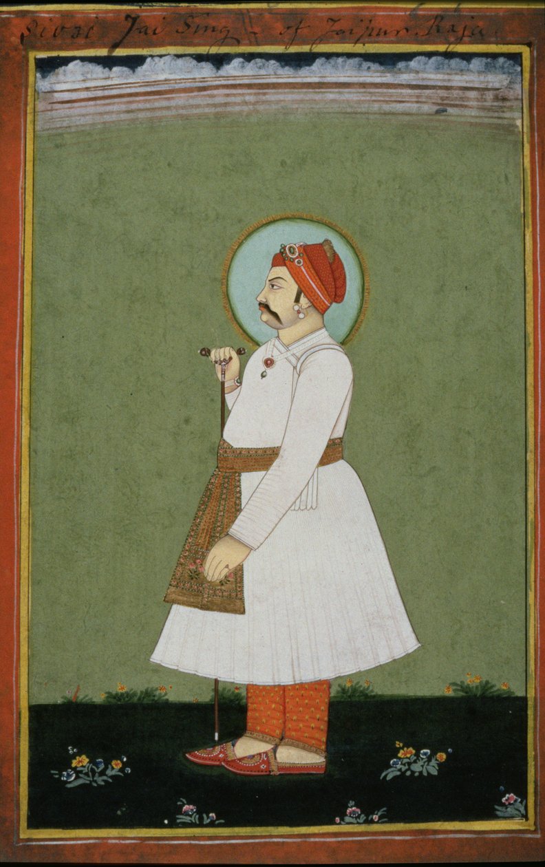 जयपुर के महाराजा जय सिंह द्वितीय (1700-44) का चित्रण द्वारा फारसी स्कूल