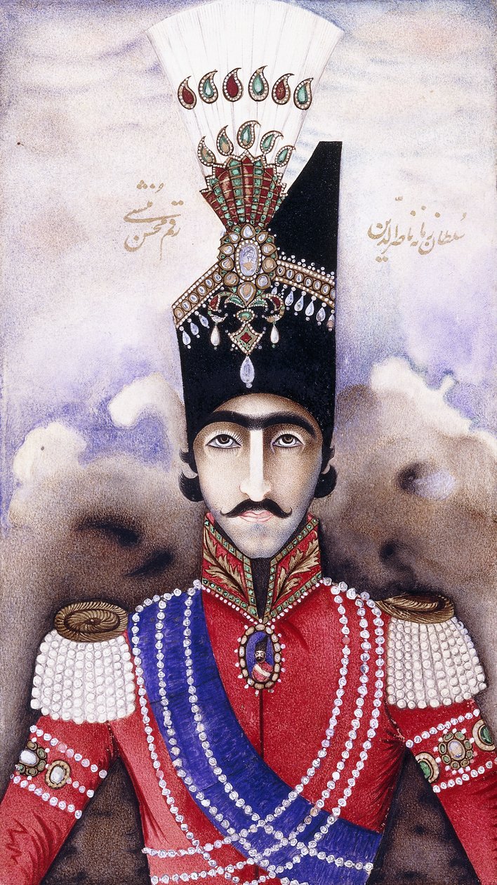 Portrait of Nasir-ud-Din Shah Qajar द्वारा फारसी स्कूल