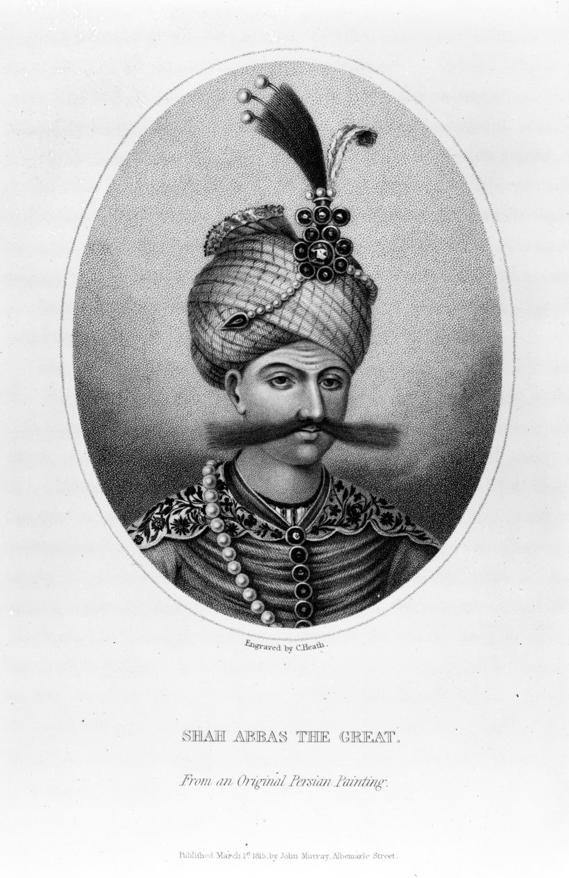 शाह अब्बास द ग्रेट, सी। हीथ द्वारा बनाया गया प्रिंट, 1815 द्वारा फारसी स्कूल