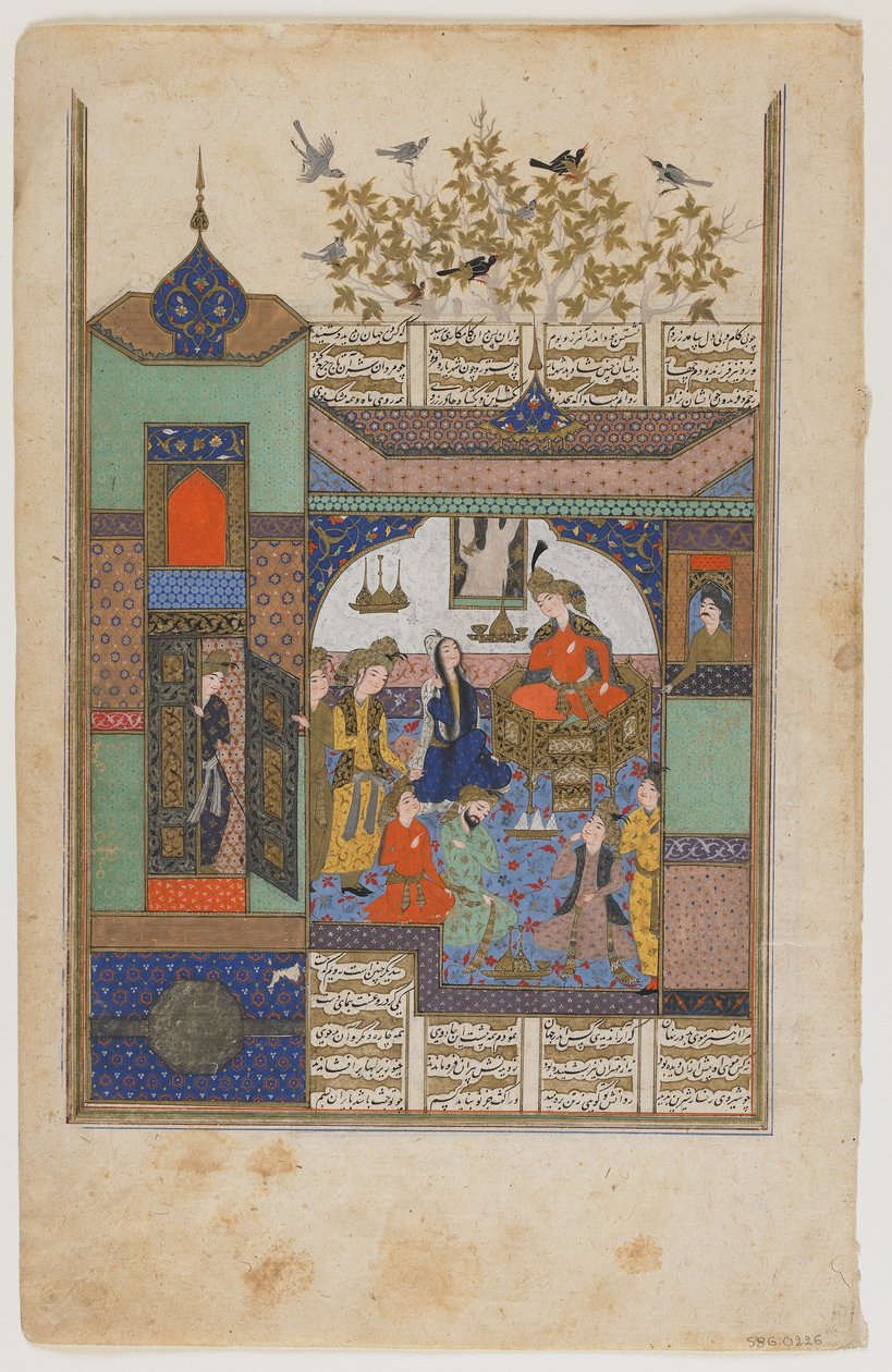 शिरुया से पहले शिरिन, c.1600 द्वारा फारसी स्कूल