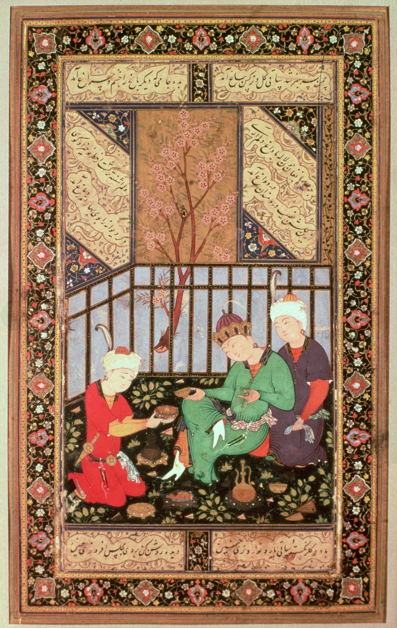 चाय समारोह, 1560-70 द्वारा फारसी स्कूल