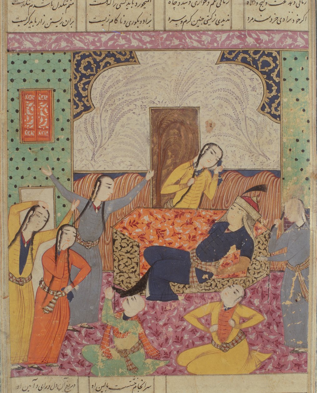फारुद का विलाप, शाहुलना (किंग्स की पुस्तक) का चित्रण अबुल-कासिम मनूर फिरदौसी द्वारा (c.934-c.1020) 1619 द्वारा फारसी स्कूल