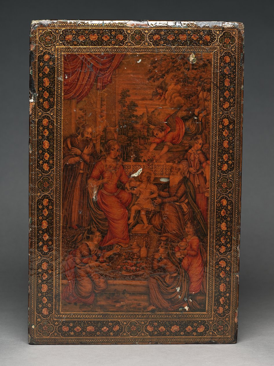 पवित्र परिवार को दर्शाने वाला टूल किट, c.1830 (मिश्रित मीडिया) द्वारा फारसी स्कूल