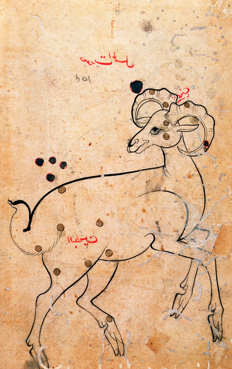 f.154a मेष, राम, फ़ारसी, इस्फ़हान या शिराज से, c.1600 (कागज पर स्याही) द्वारा फारसी स्कूल