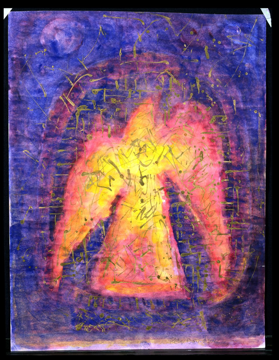 गोल्डन बर्ड राइजिंग, 1992 (कागज पर मिश्रित मीडिया) द्वारा पीटर डेविडसन