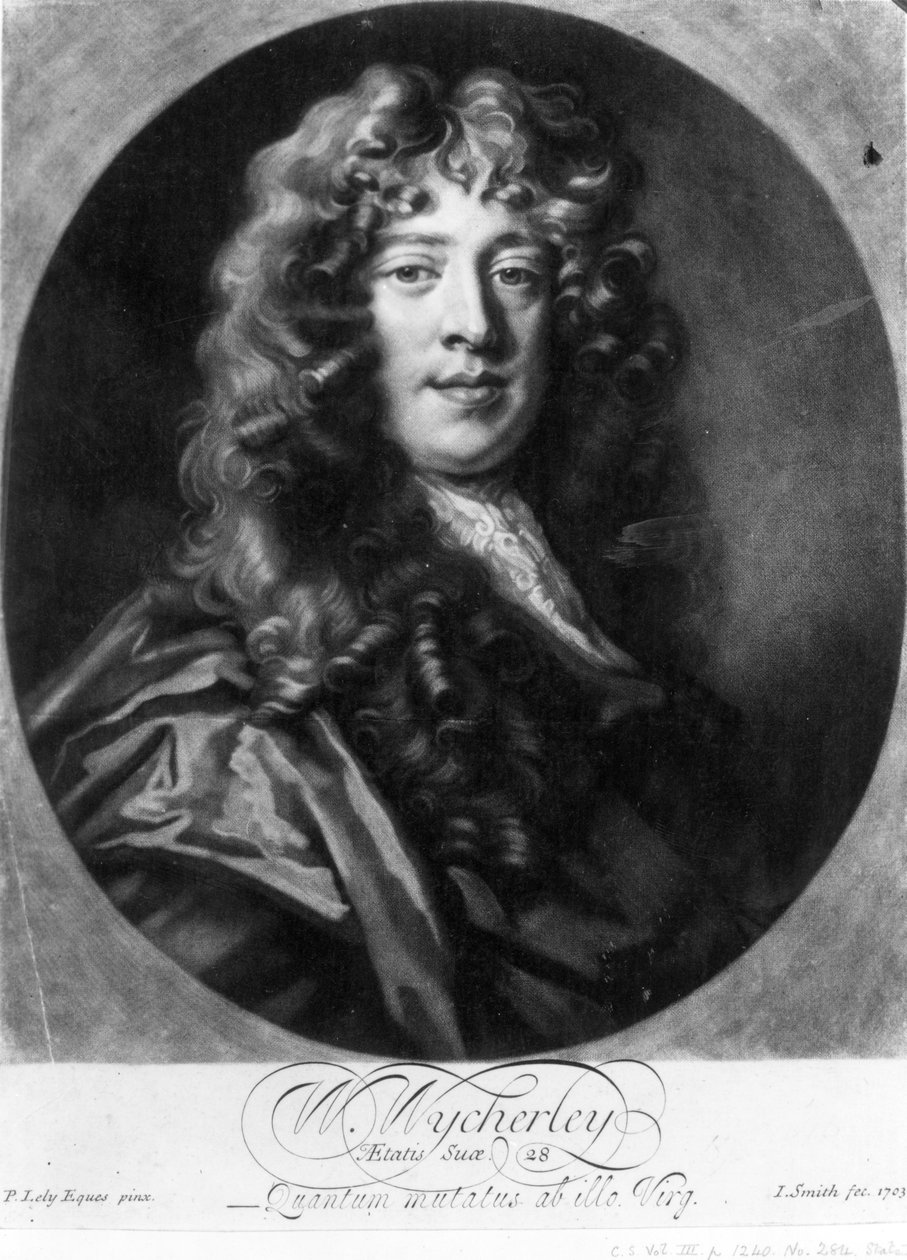 विलियम विचर्ले, जॉन स्मिथ द्वारा उत्कीर्ण, 1703 द्वारा पीटर लिली