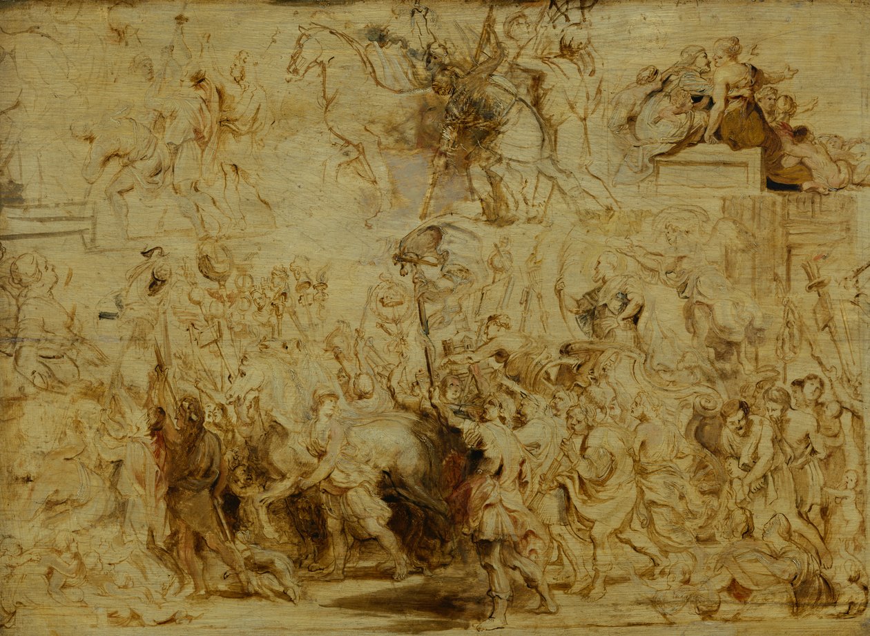 हेनरी IV (1553-1610) की विजयी प्रविष्टि पेरिस में, c.1627 द्वारा पीटर पॉल रूबेन्स