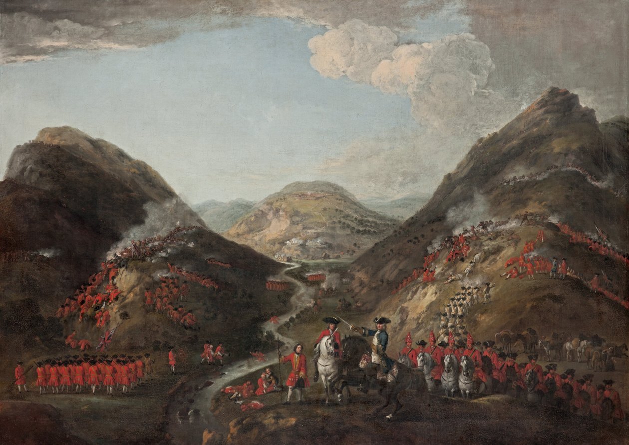 Glenshiel की लड़ाई 1719। आंकड़े संभवतः लॉर्ड जॉर्ज मरे, सी 1700 शामिल हैं द्वारा पीटर टिलमैन