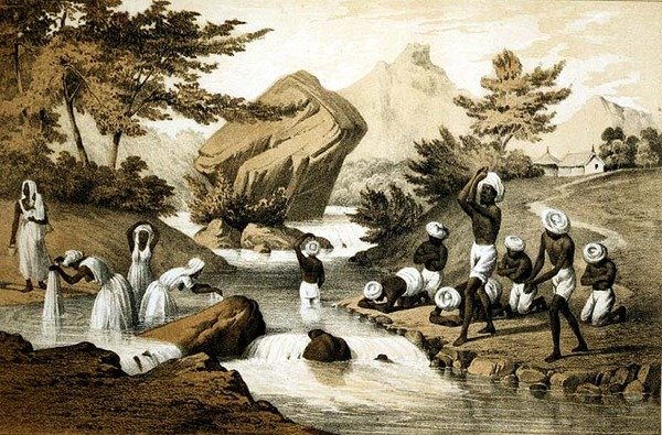 जेम्स क्वीन (1824-सी.1877) पब द्वारा उकेरी गई हिंदू वेशभूषा, मॉरीशस। पीटर एस. डुवल (लिथो) द्वारा द्वारा पीटर बर्नहार्ड विल्हेम (बाद में) हेन