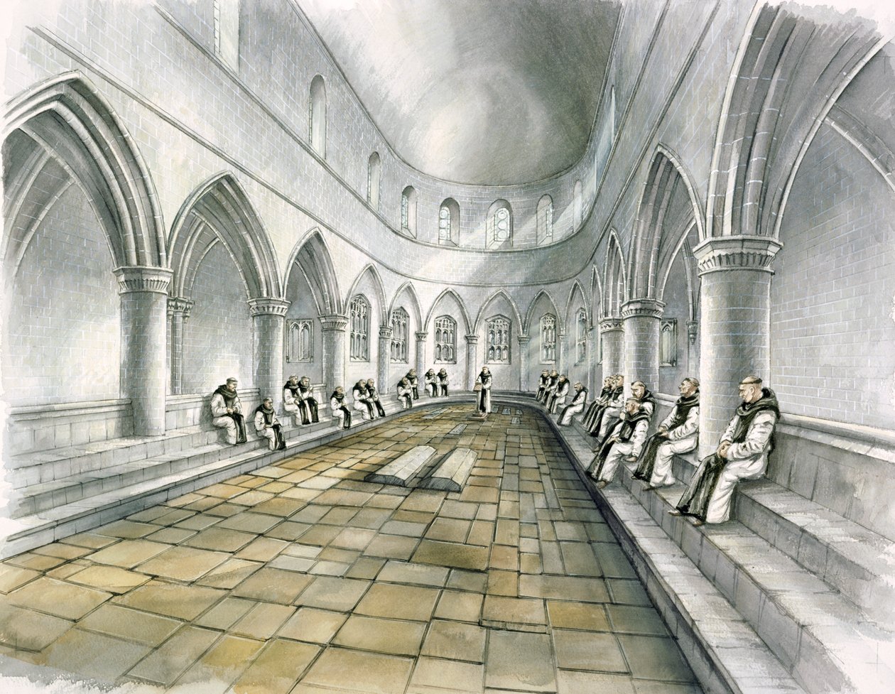Rievaulx Abbey, 14वीं शताब्दी, c1990-2010 द्वारा पीटर डुन्नो