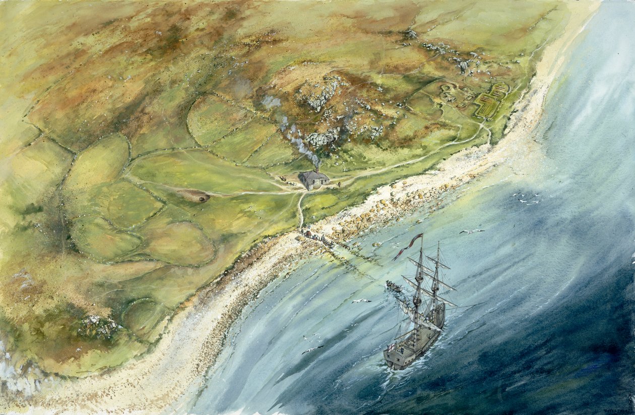 सेंट हेलेंस क्वारंटाइन स्टेशन, आइल्स ऑफ स्किली, c1764, c1990-2010 द्वारा पीटर डुन्नो