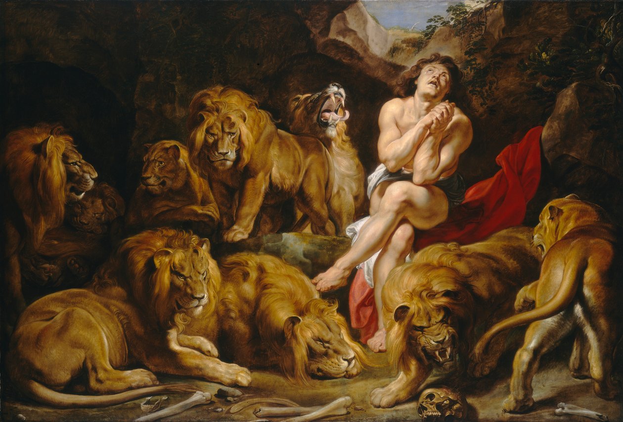 डैनियल और लायंस डेन, c.1615 (कैनवास पर तेल) द्वारा पीटर पॉल रूबेन्स