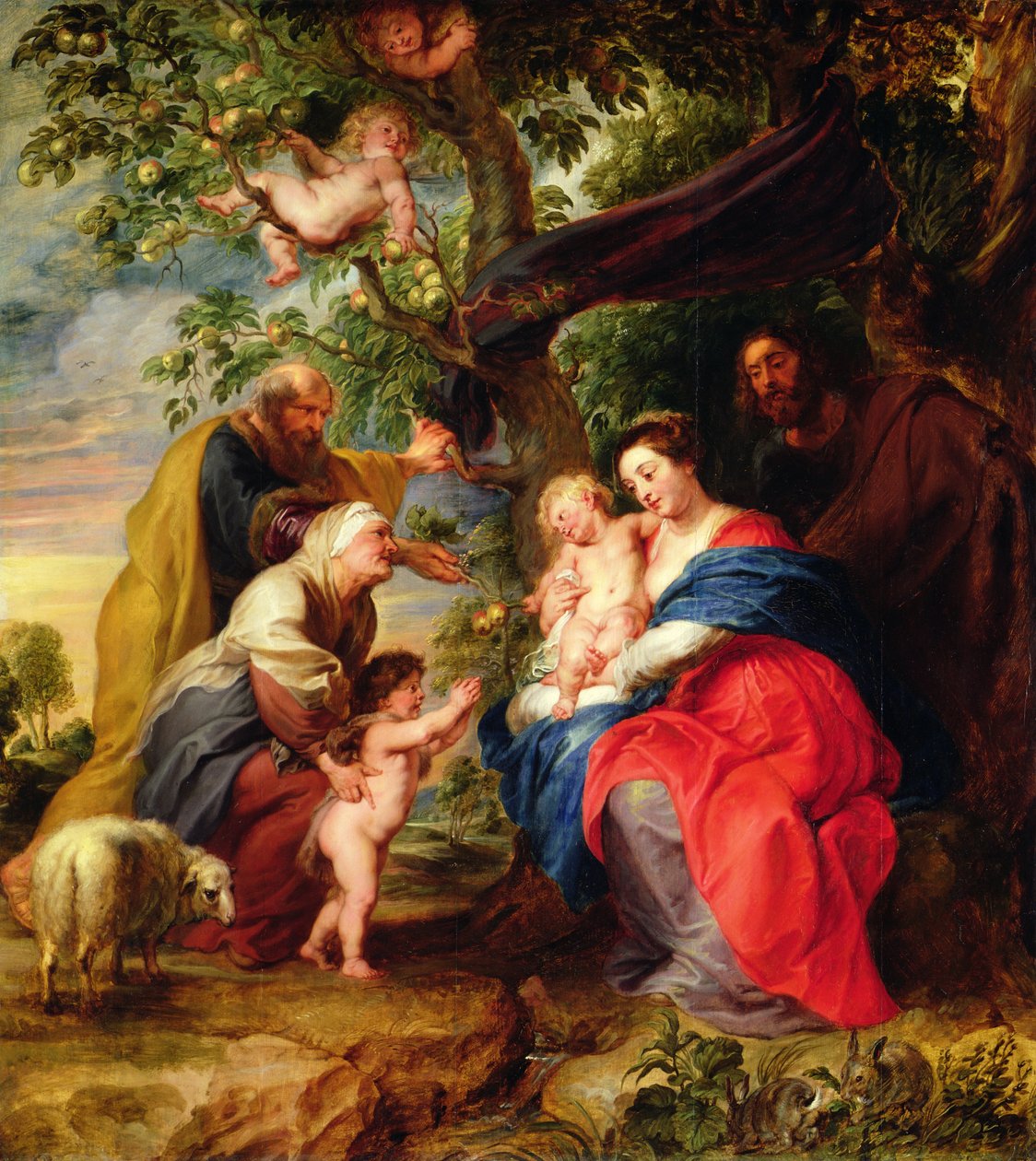 एक Apple ट्री के तहत पवित्र परिवार, c.1632 द्वारा पीटर पॉल रूबेन्स
