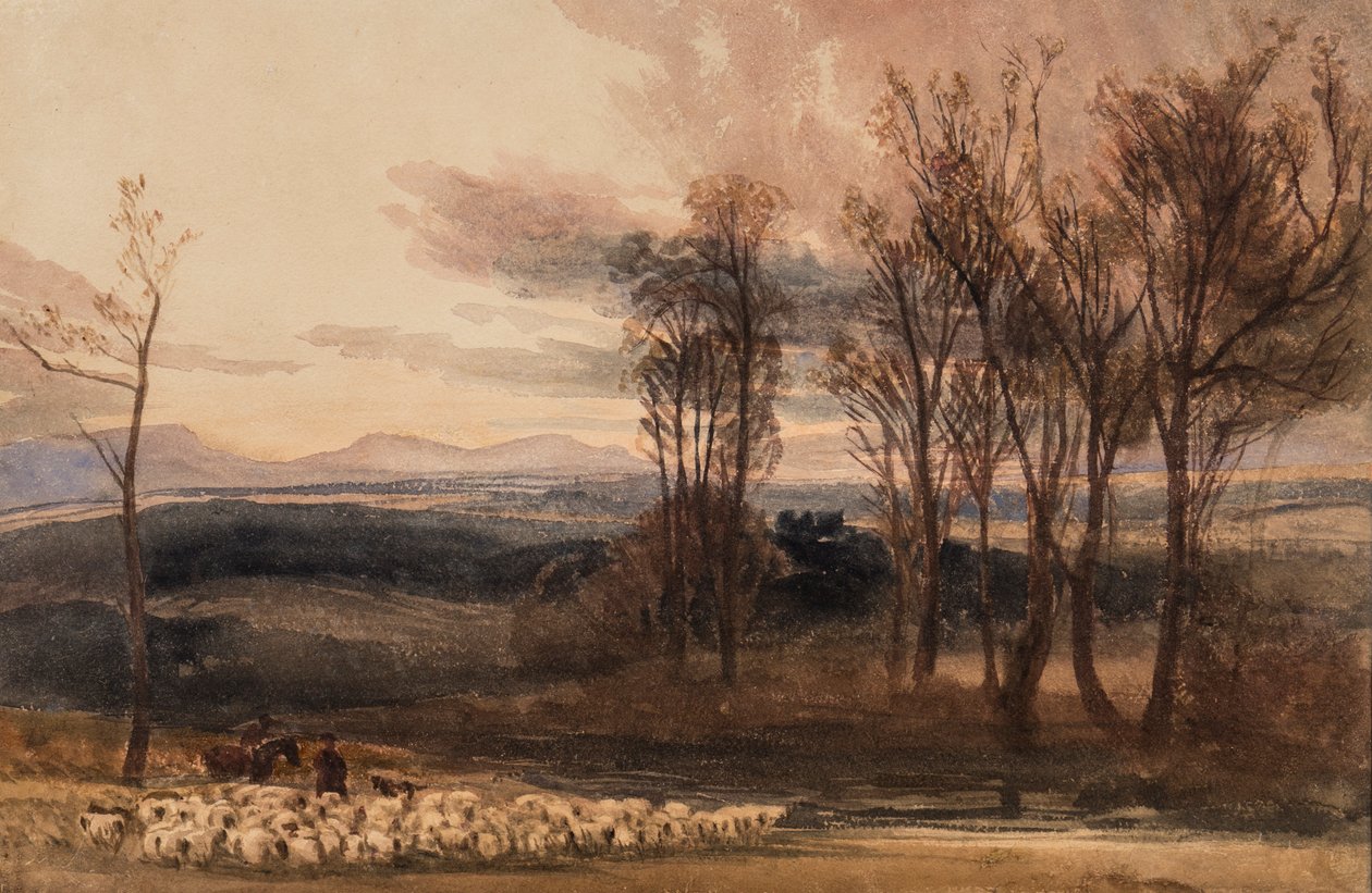 विंटर्स डस्क, c.1830 (कागज पर wc) द्वारा पीटर डी विंट