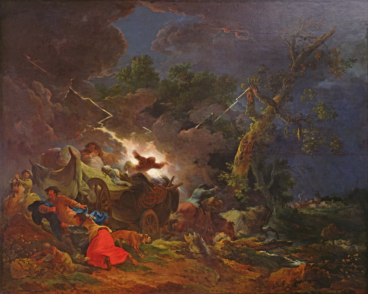 एक तूफान से हैरान किसान, c.1770 द्वारा फिलिप जैक्स डी लाउटरबर्ग