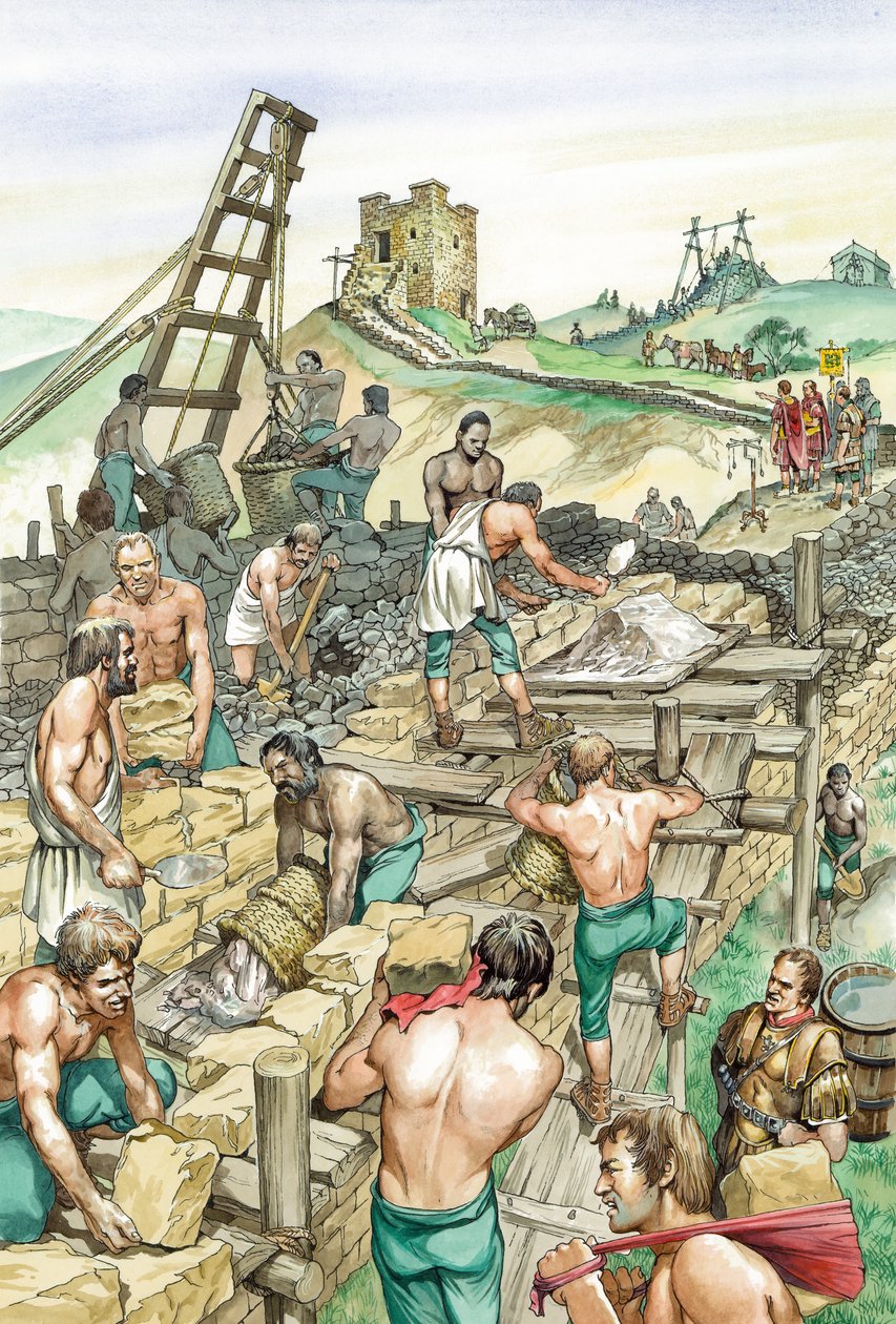 हैड्रियन की दीवार का निर्माण, दूसरी शताब्दी की शुरुआत c1985-c2000 द्वारा फिलिप कॉर्क