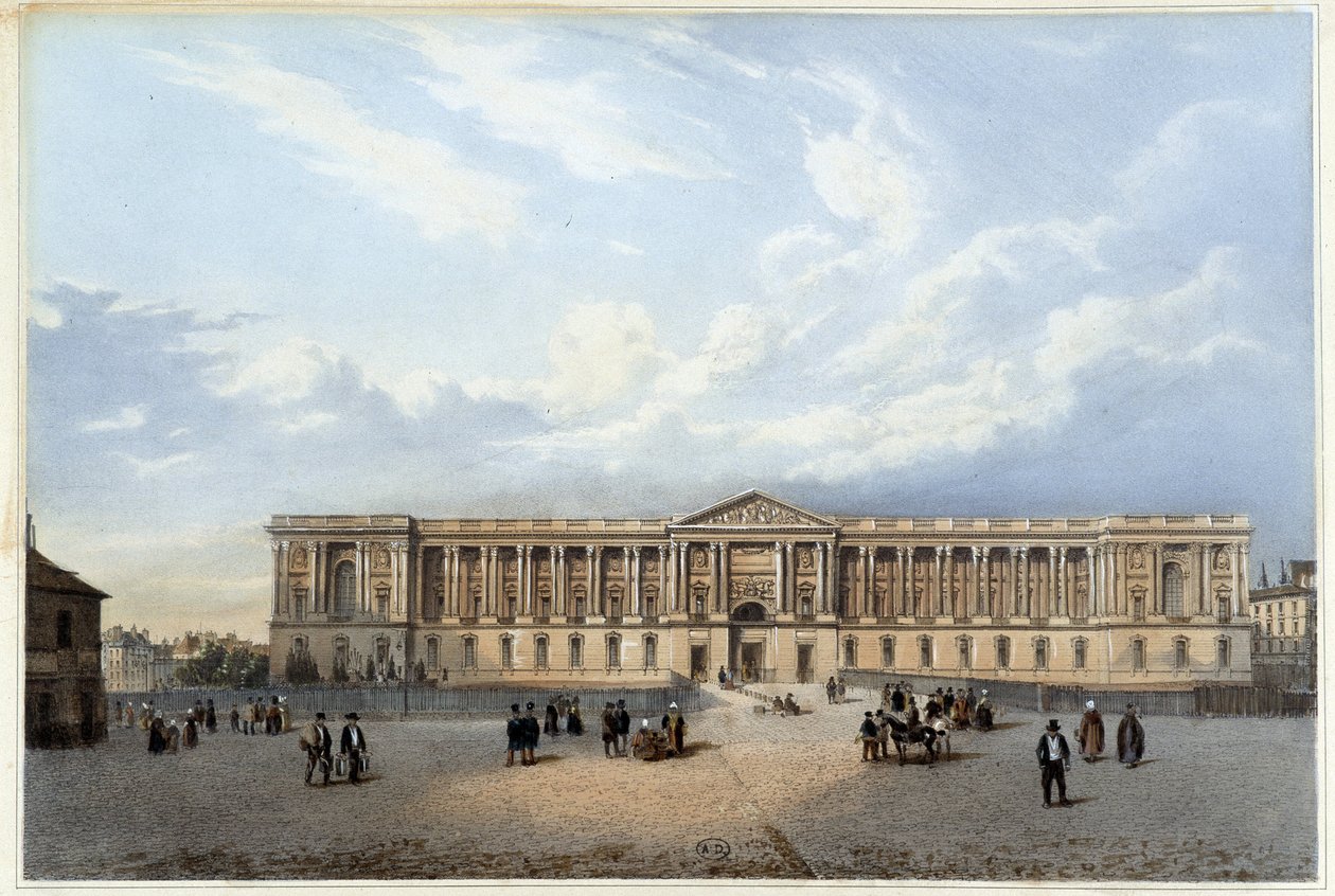 Colonnade du louvre - "" वॉक इन पेरिस एंड इट्स एअराउंड्स "" में, जैकोटेट और बेनोइस्ट द्वारा डिज़ाइन किया गया, c. १८४० द्वारा फिलिप बेनोइस्ट