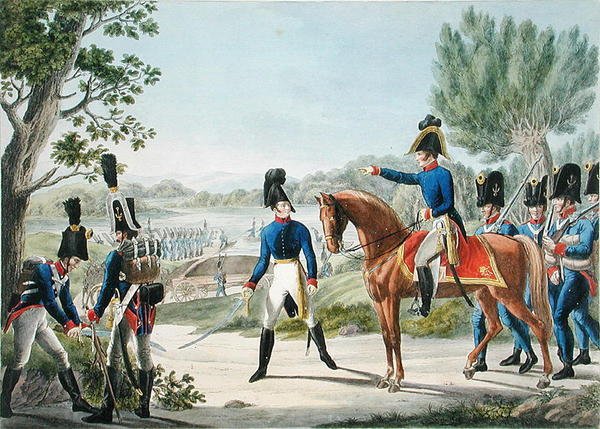 नेपोलियन युद्धों के बाद नया इंपीरियल रॉयल ऑस्ट्रियन पोंटोनियर्स, c.1820 (कलर लिथो) द्वारा फिलिप वॉन (बाद में) स्टुबेनराउच
