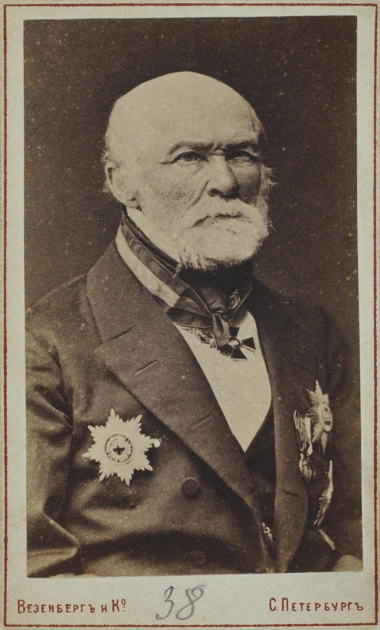 निकोले इवानोविच पिरोगोव का पोर्ट्रेट 1810-1881 द्वारा फोटो स्टूडियो वेसेनबर्ग